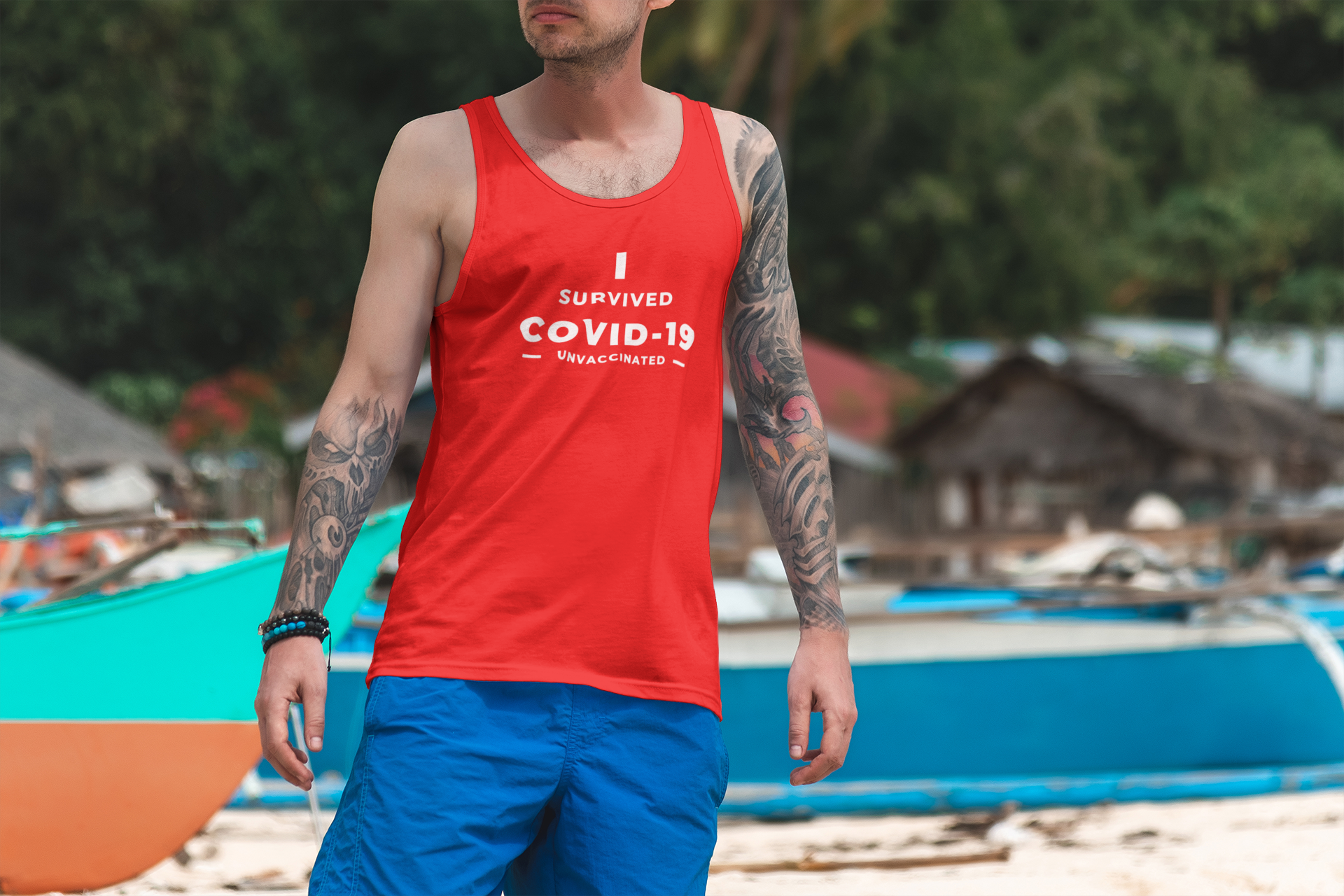 I Survived Covid-19 Tank Top Herr