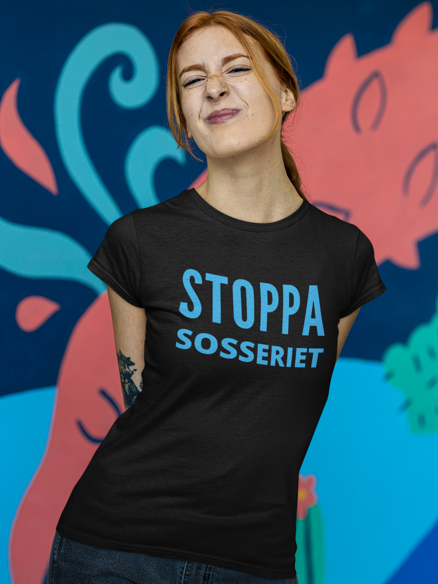 Stoppa Sosseriet T-Shirt för Dam, Politisk T-Shirt, Stoppa Sosseriet tröja för alla som är trötta på socialdemokraterna, Sverigedemokraterna