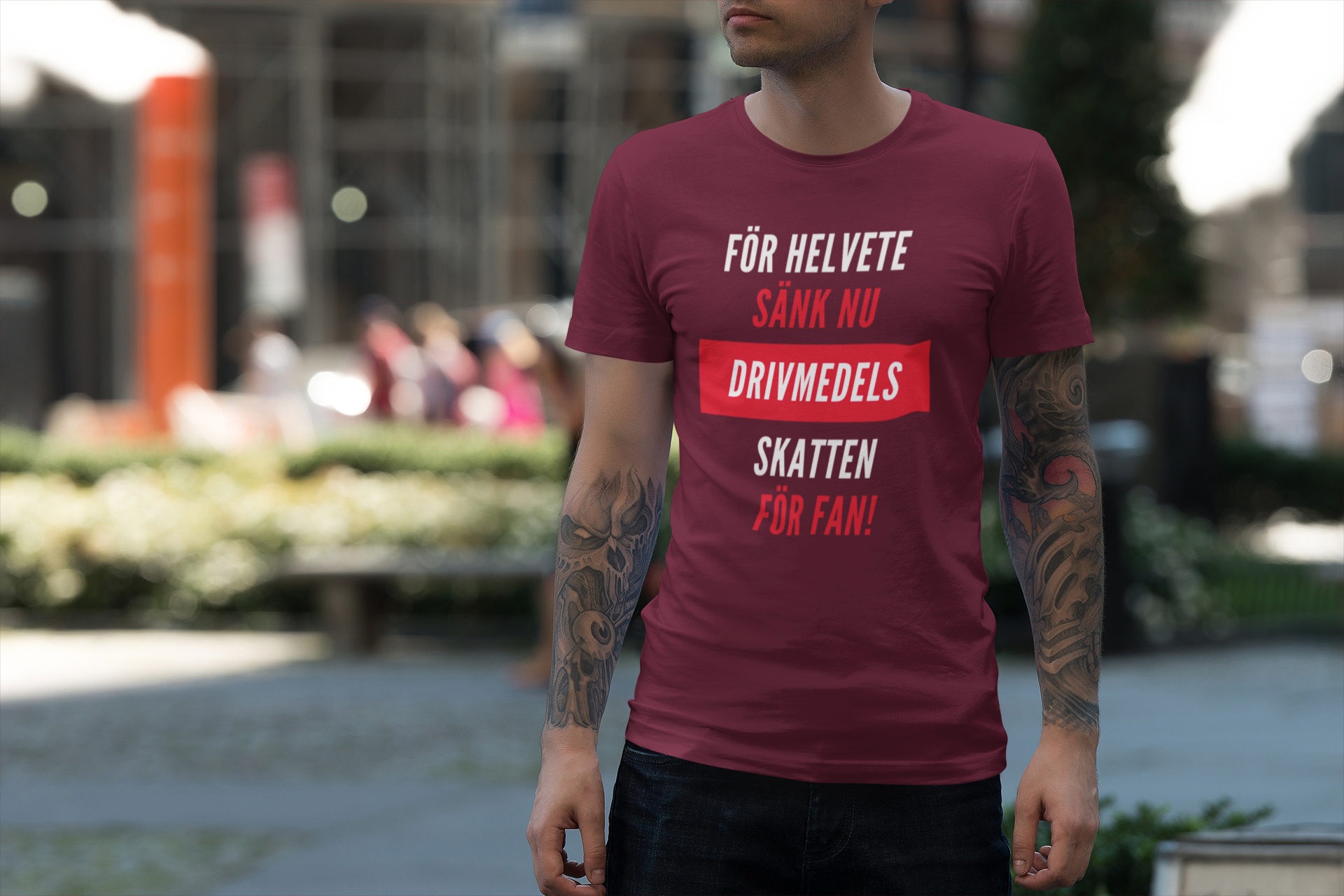 Herr T-Shirt, Nu räcker det! För Helvete Sänk Nu Drivmedelsskatten För Fan!