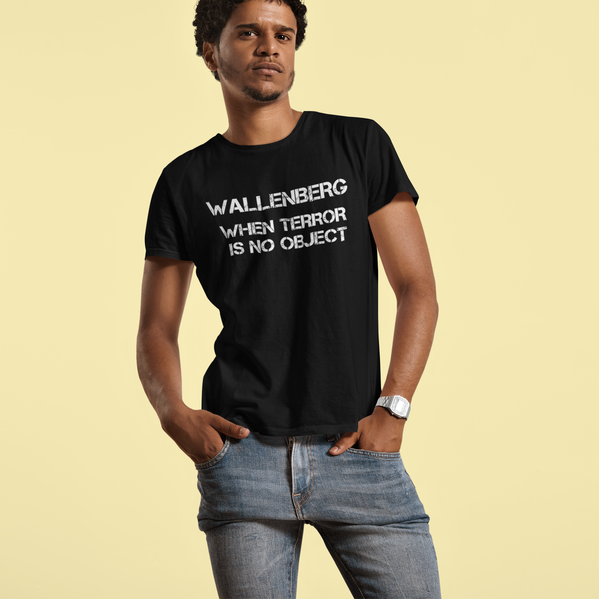 Familjen Wallenberg T-Shirt, Ericsson & deras skandal T-Shirt. Herr Tshirt med tryck Wallenberg When Terror Is No Object