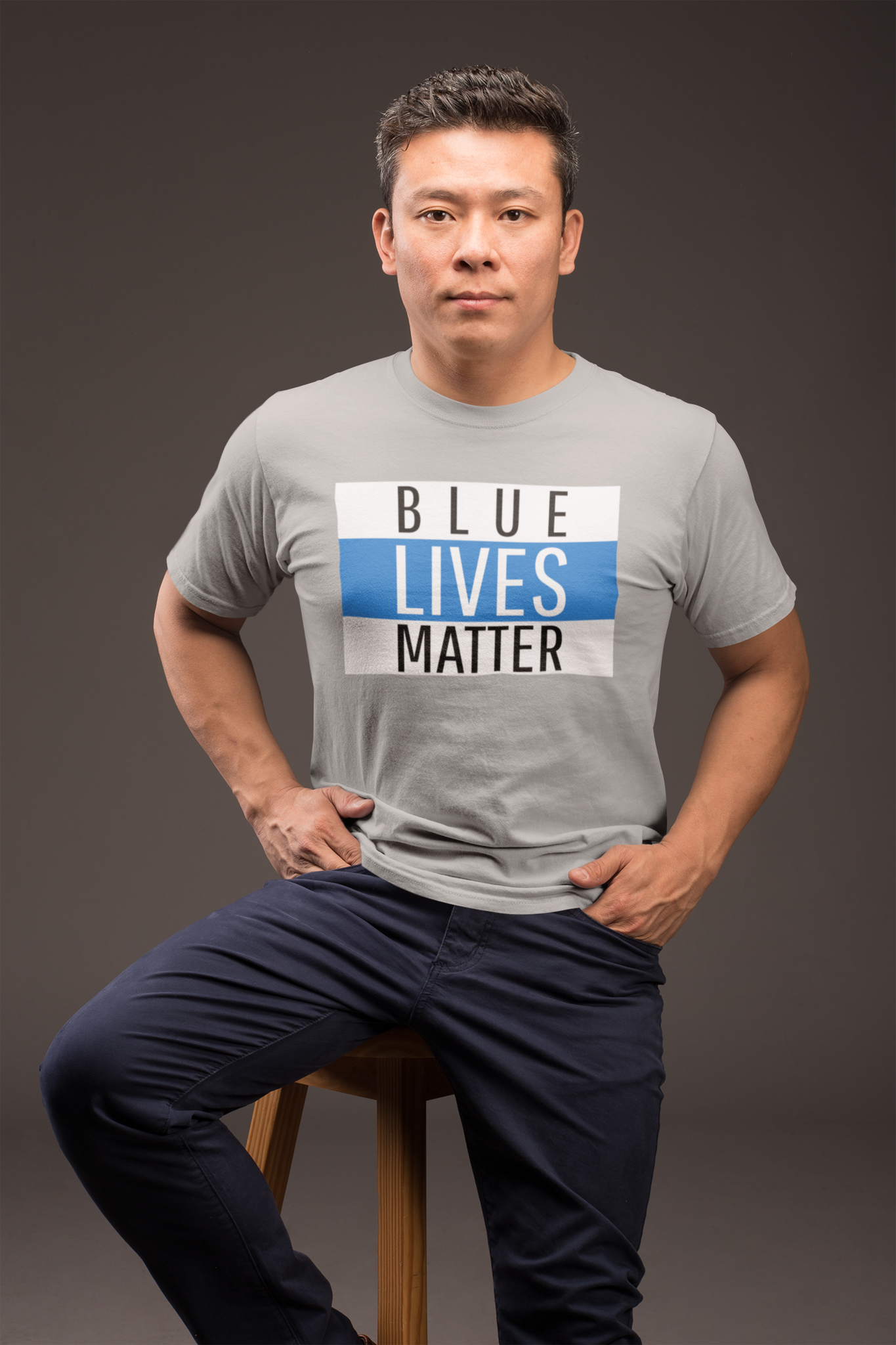 Blue Lives Matter Tshirt, Herr Tshirt i många färger & storlekar upp till 5xl
