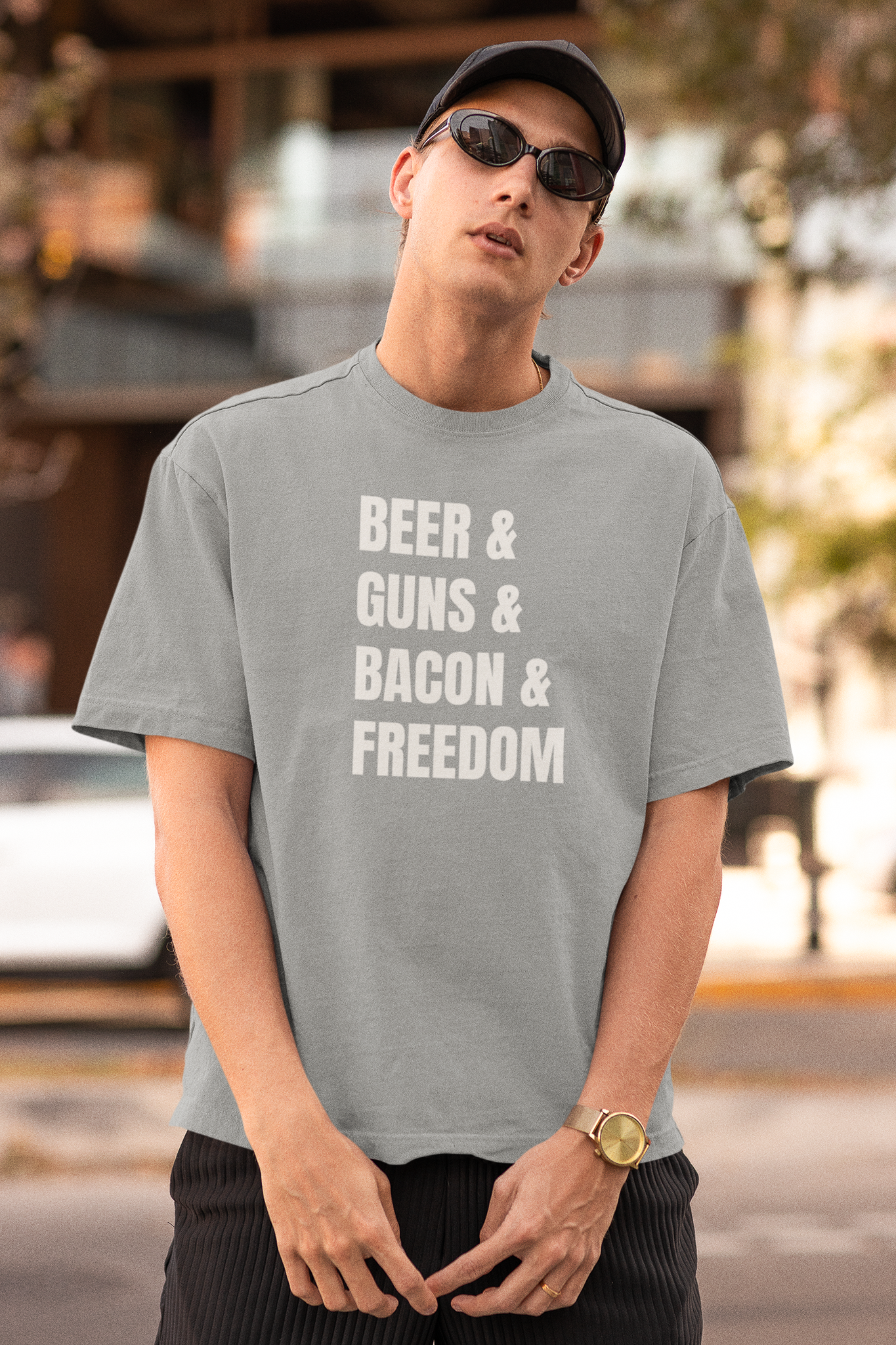 Beer Guns Bacon Freedom T-Shirt Herr