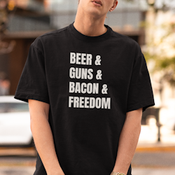Beer Guns Bacon Freedom T-Shirt Herr