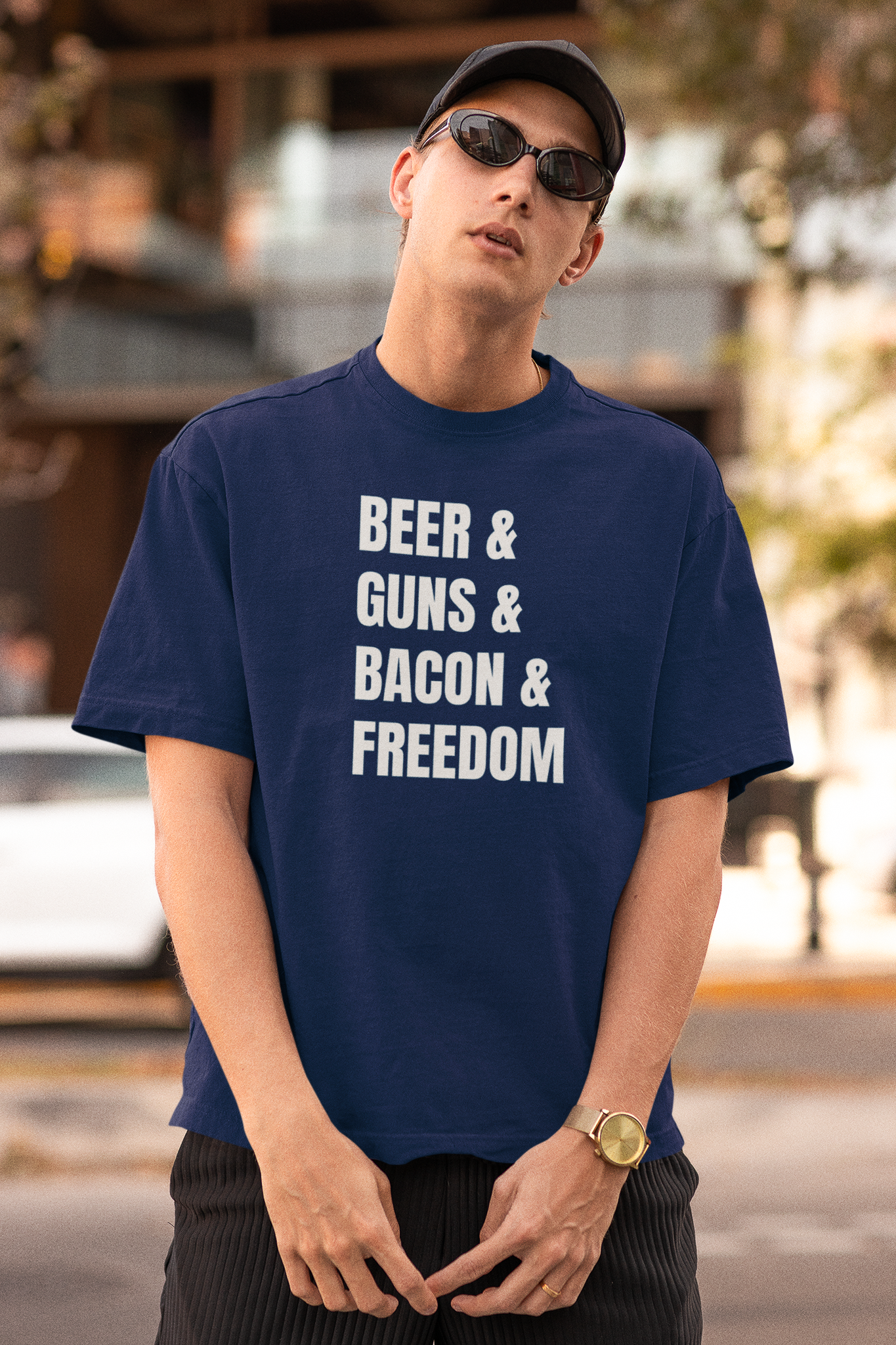 Beer Guns Bacon Freedom T-Shirt Men