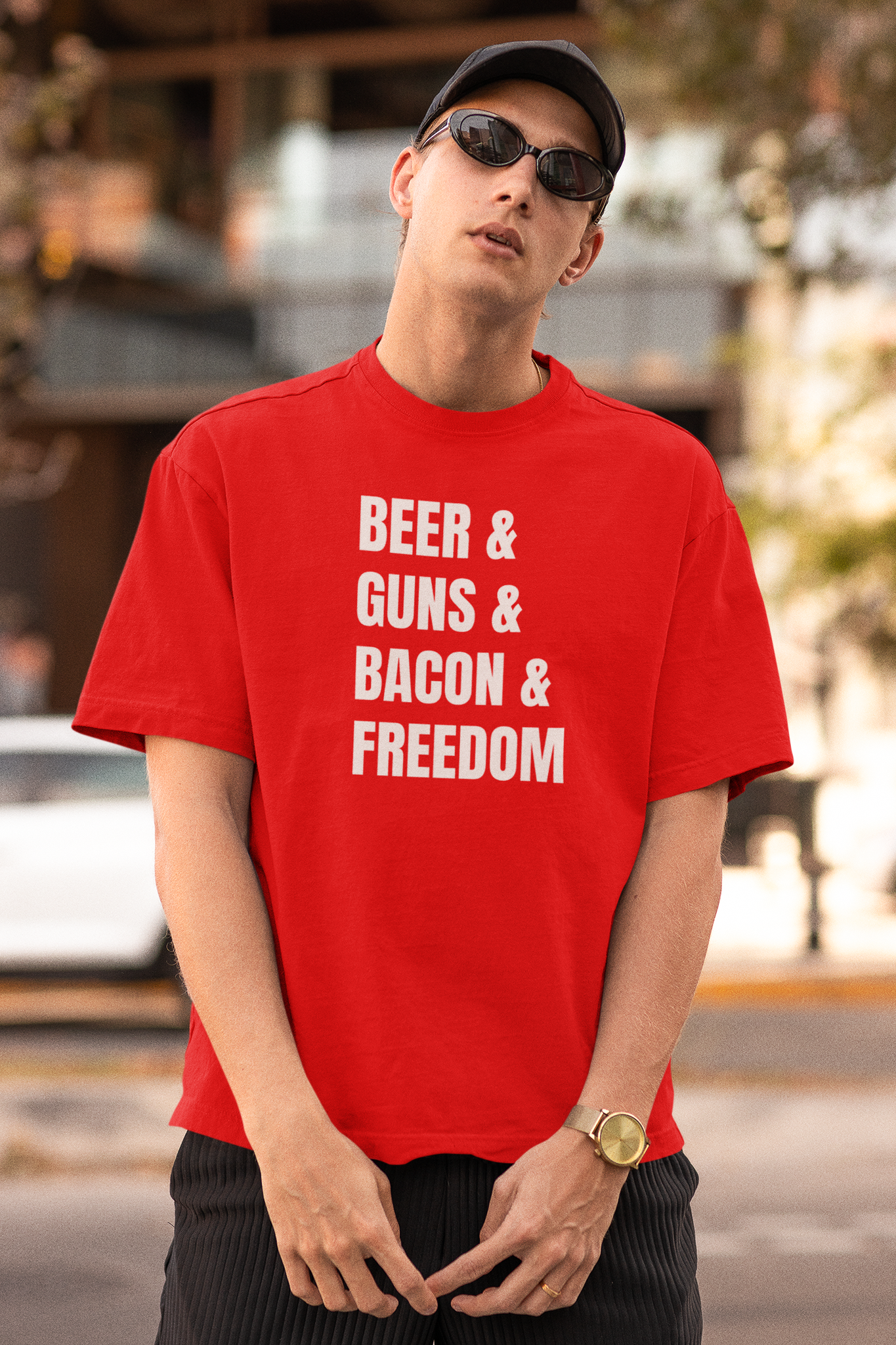 Beer Guns Bacon Freedom T-Shirt Herr