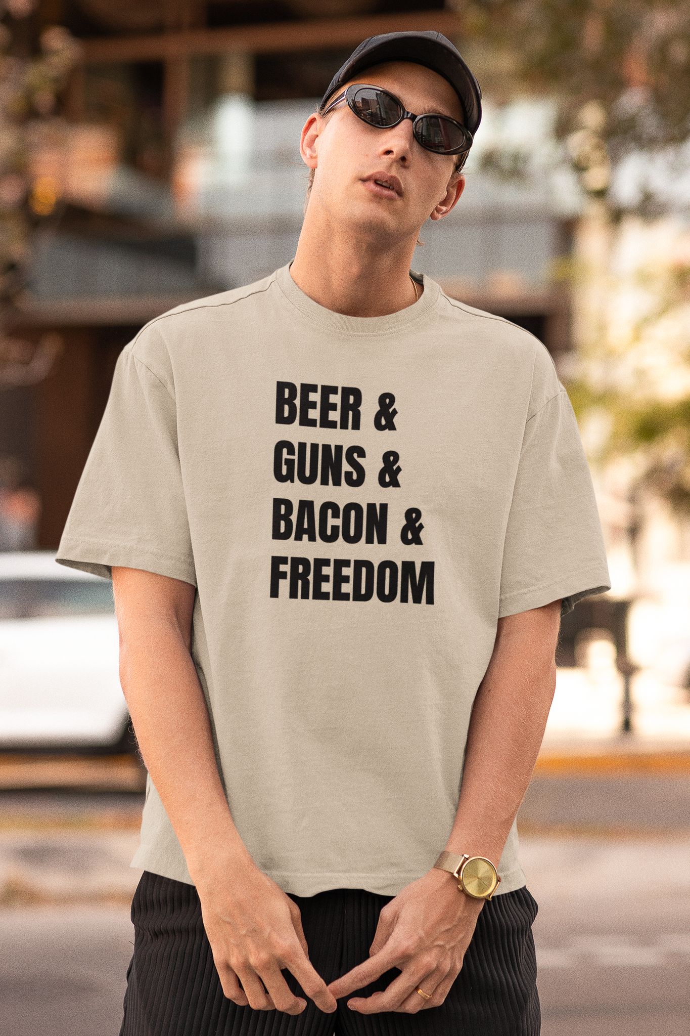 Beer Guns Bacon Freedom T-Shirt Herr