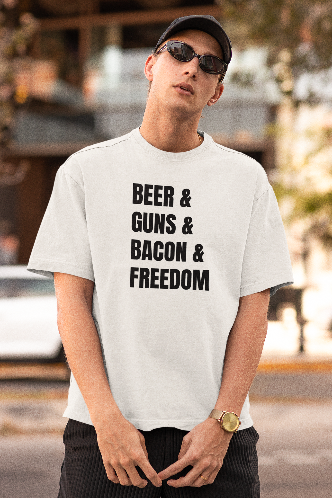 Beer Guns Bacon Freedom T-Shirt Herr