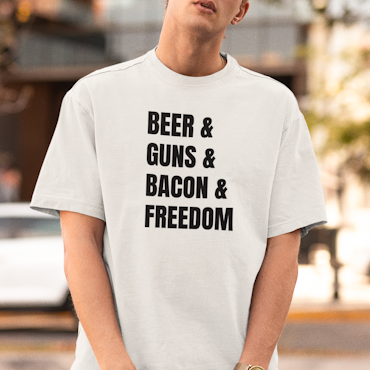 Beer Guns Bacon Freedom T-Shirt Herr