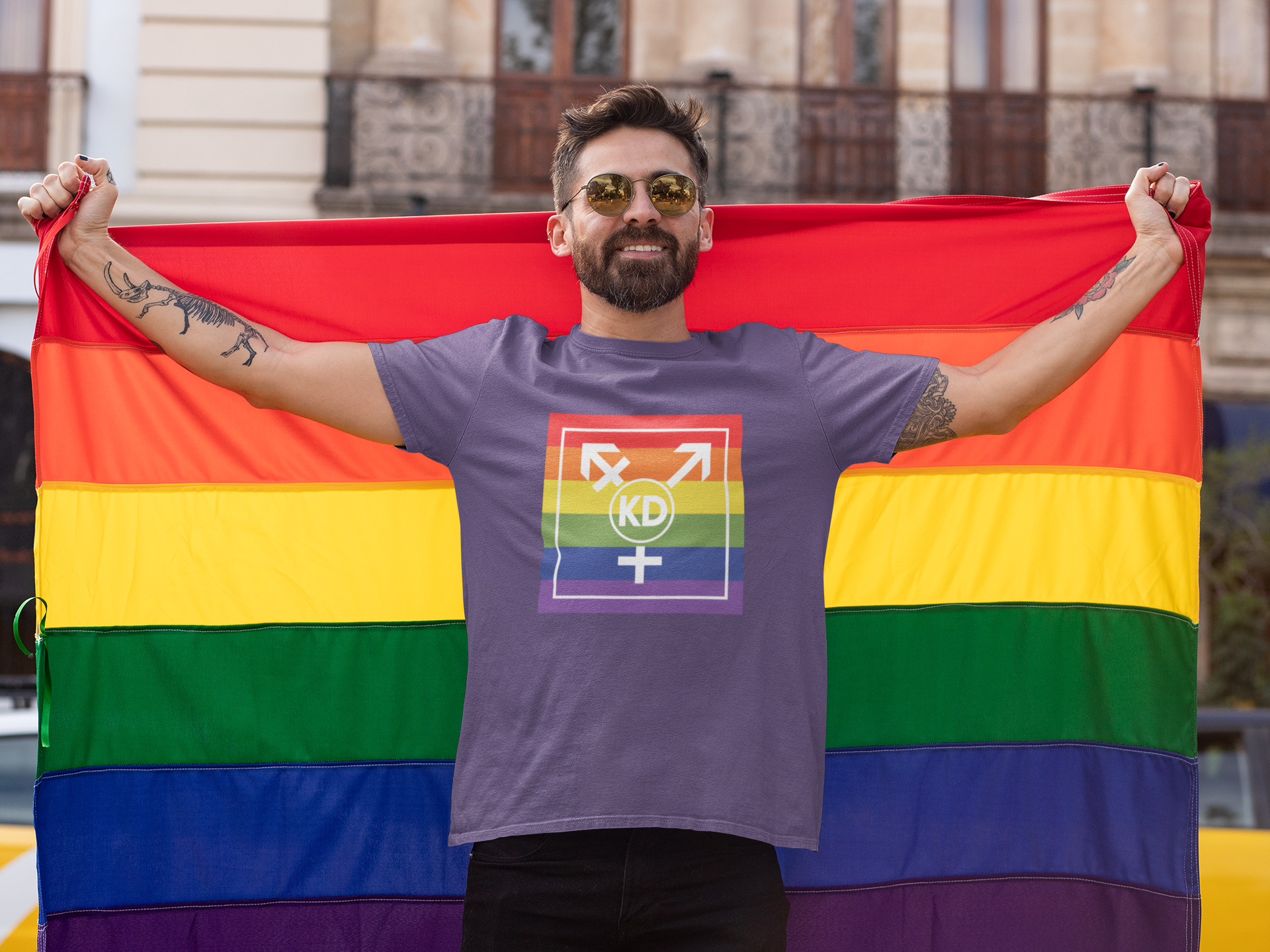 Öppna Kristdemokrater T-Shirt Rainbow Herr