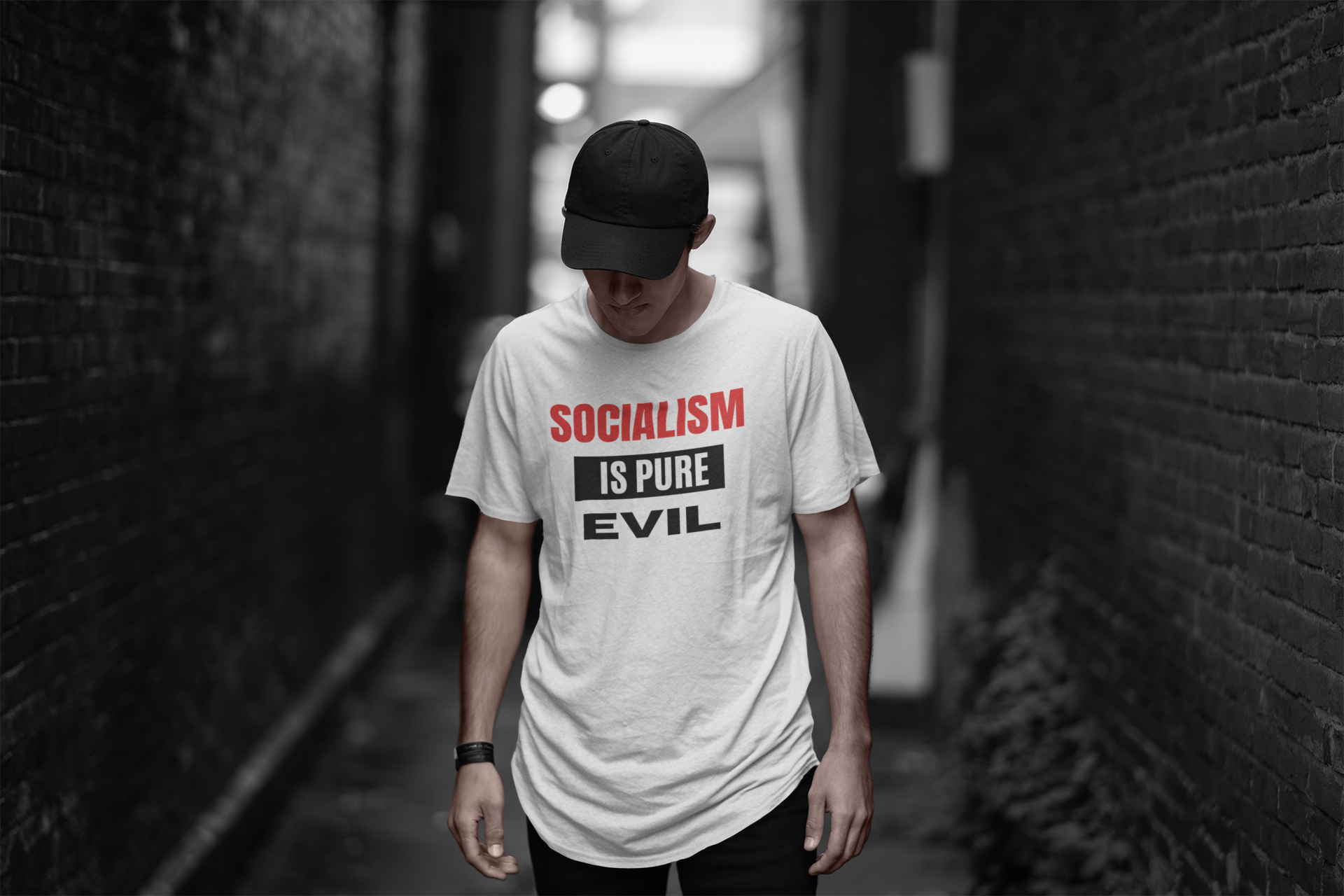 Socialism, Socialdemokraterna, Socialism Is Pure Evil, T-Shirt Herr med tryck