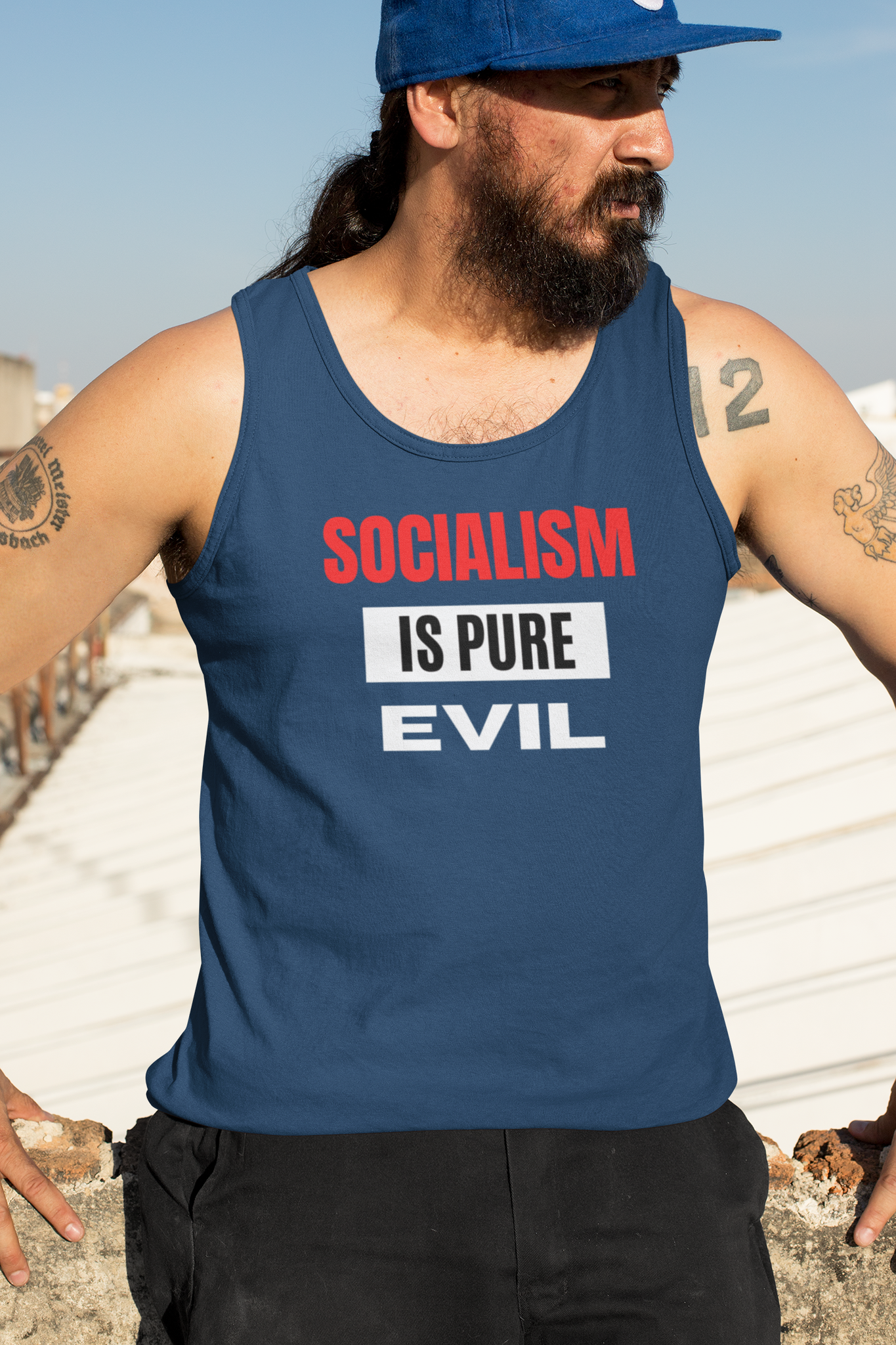 Socialism Is Pure Evil Tank Top Herr