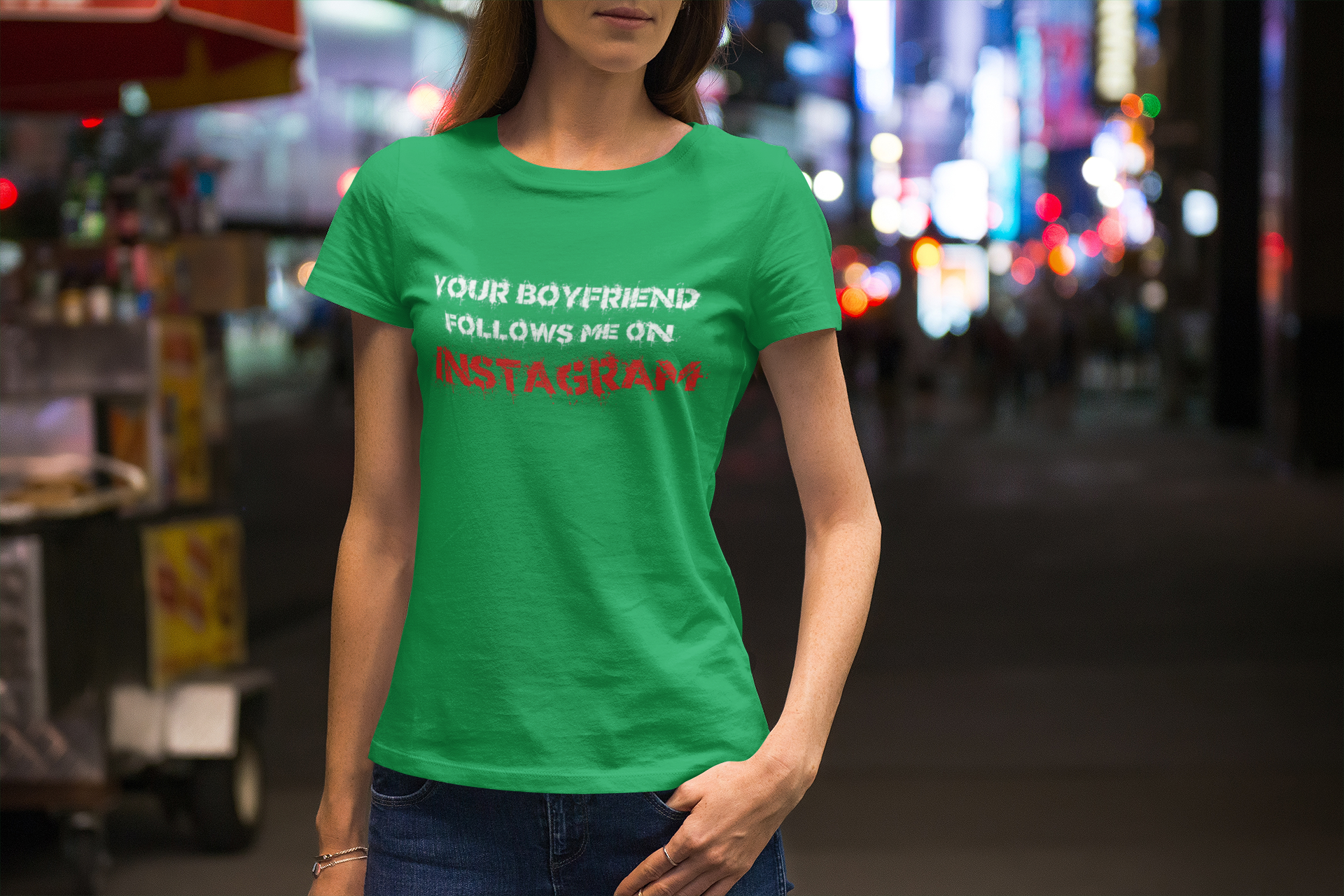 Your Boyfriend Follows Me... - T-Shirt  Dam