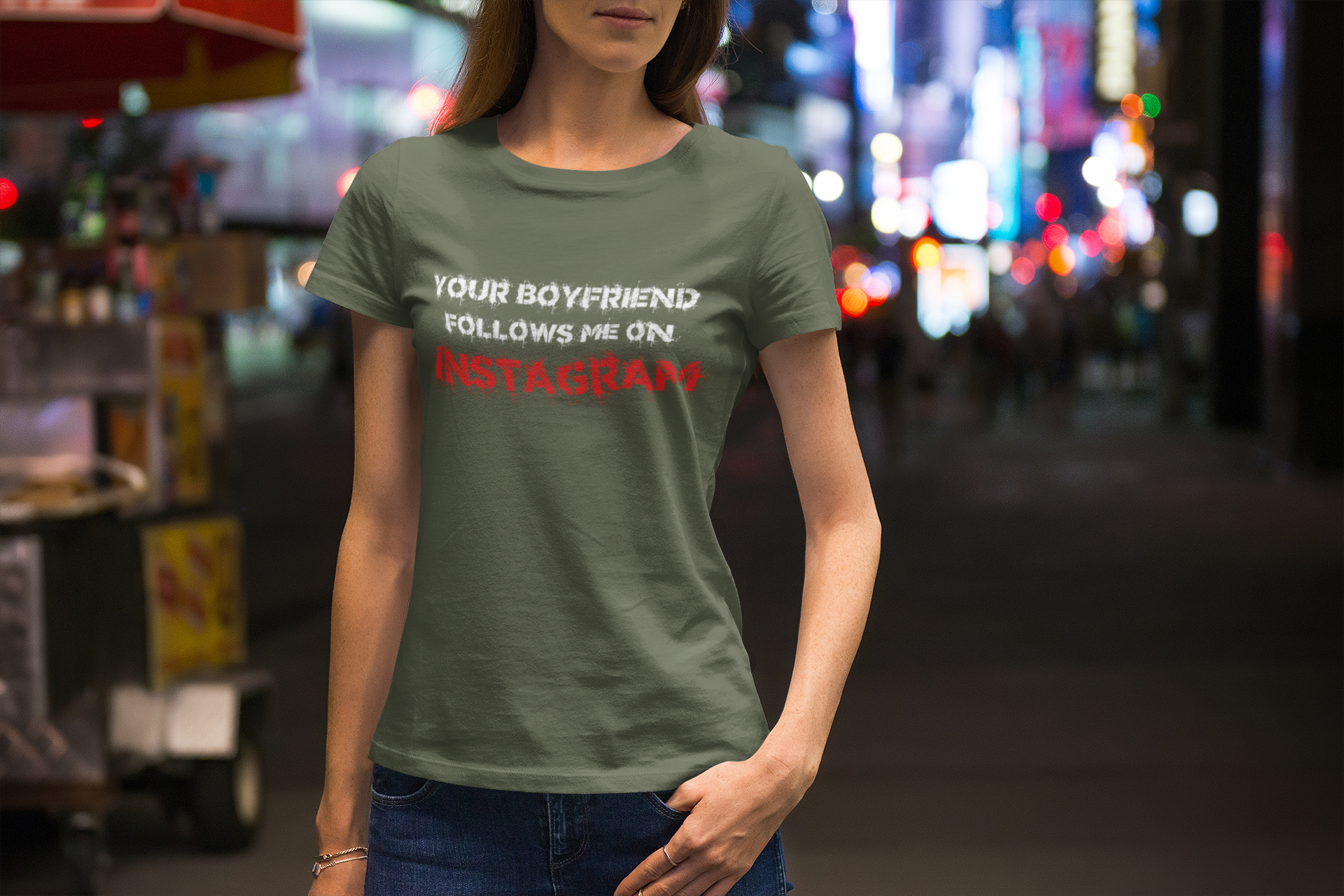 Your Boyfriend Follows Me... - T-Shirt  Dam