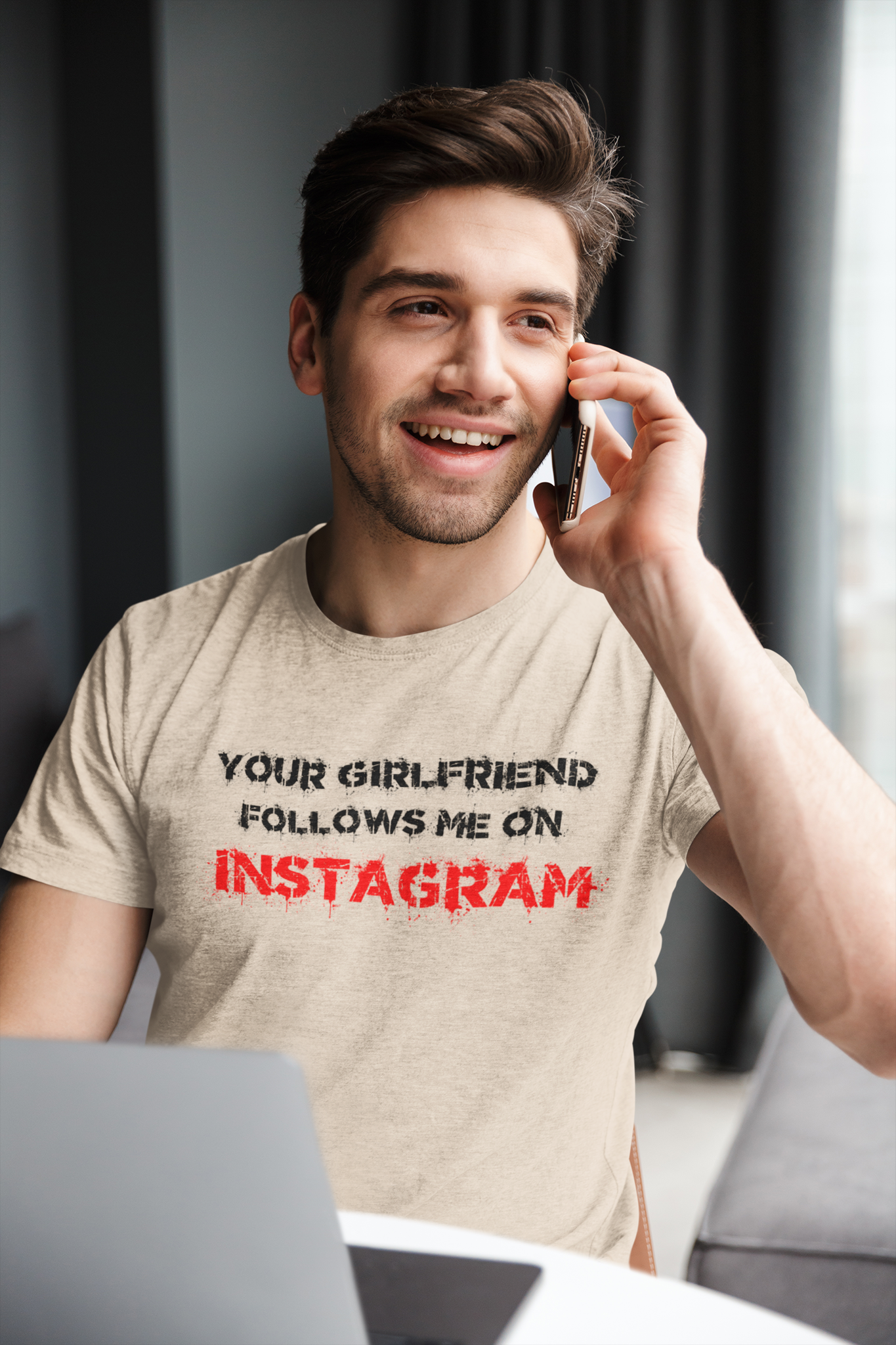 Your Girlfriend Follows Me... T-Shirt Men