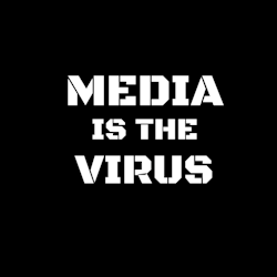 Media Is The Virus Klistermärke