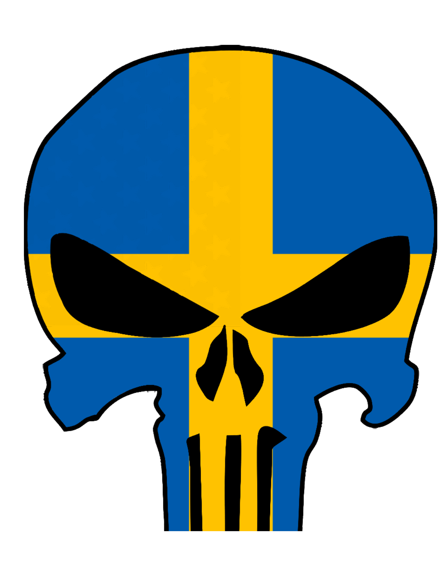 Swedish Skull Sticker