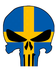 Swedish Skull Klistermärke