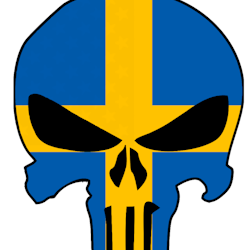 Swedish Skull Klistermärke