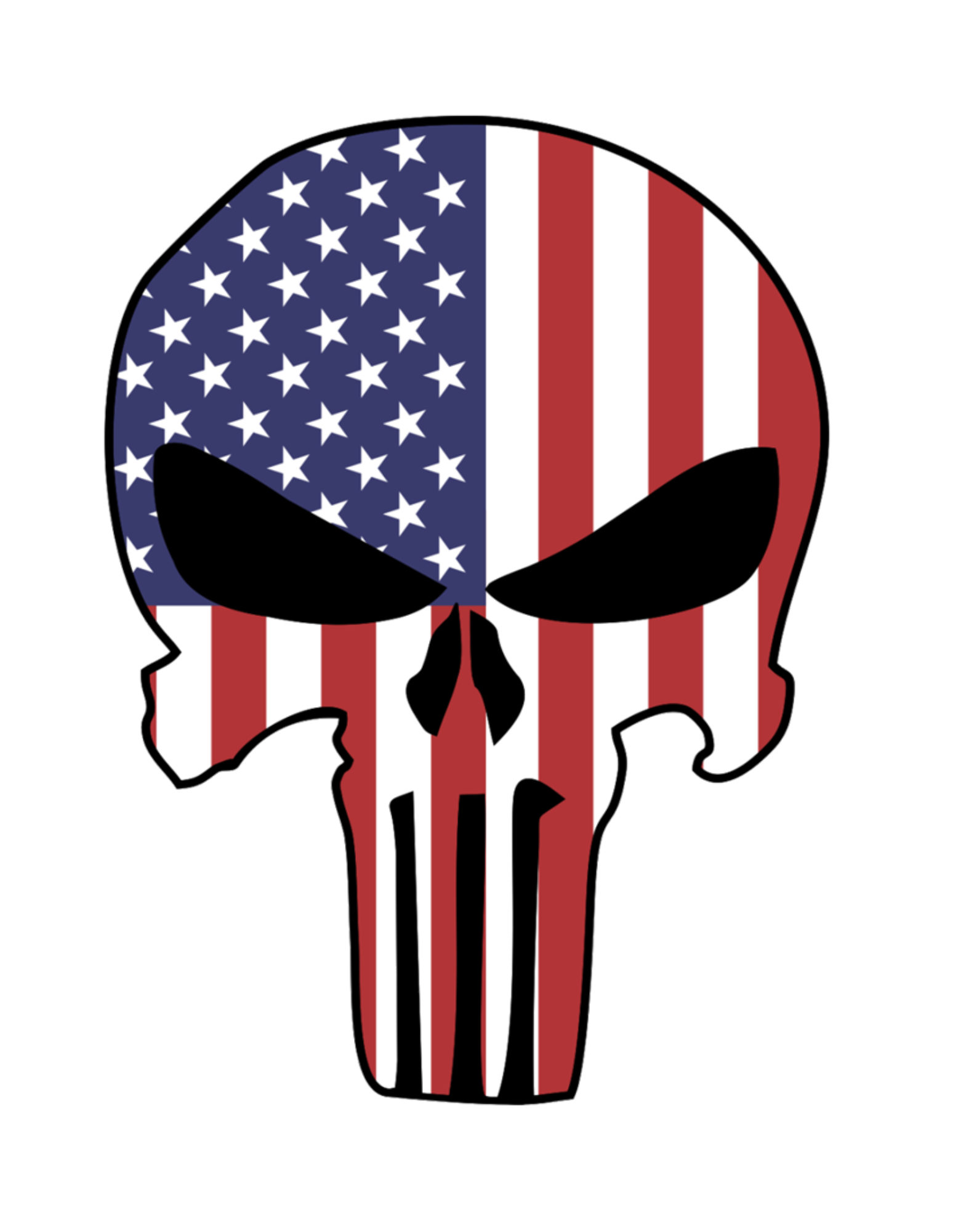 USA Skull Sticker