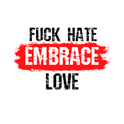 Fuck Hate Embrace Love Klistermärke