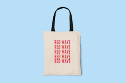 Red Wave Tote Bag