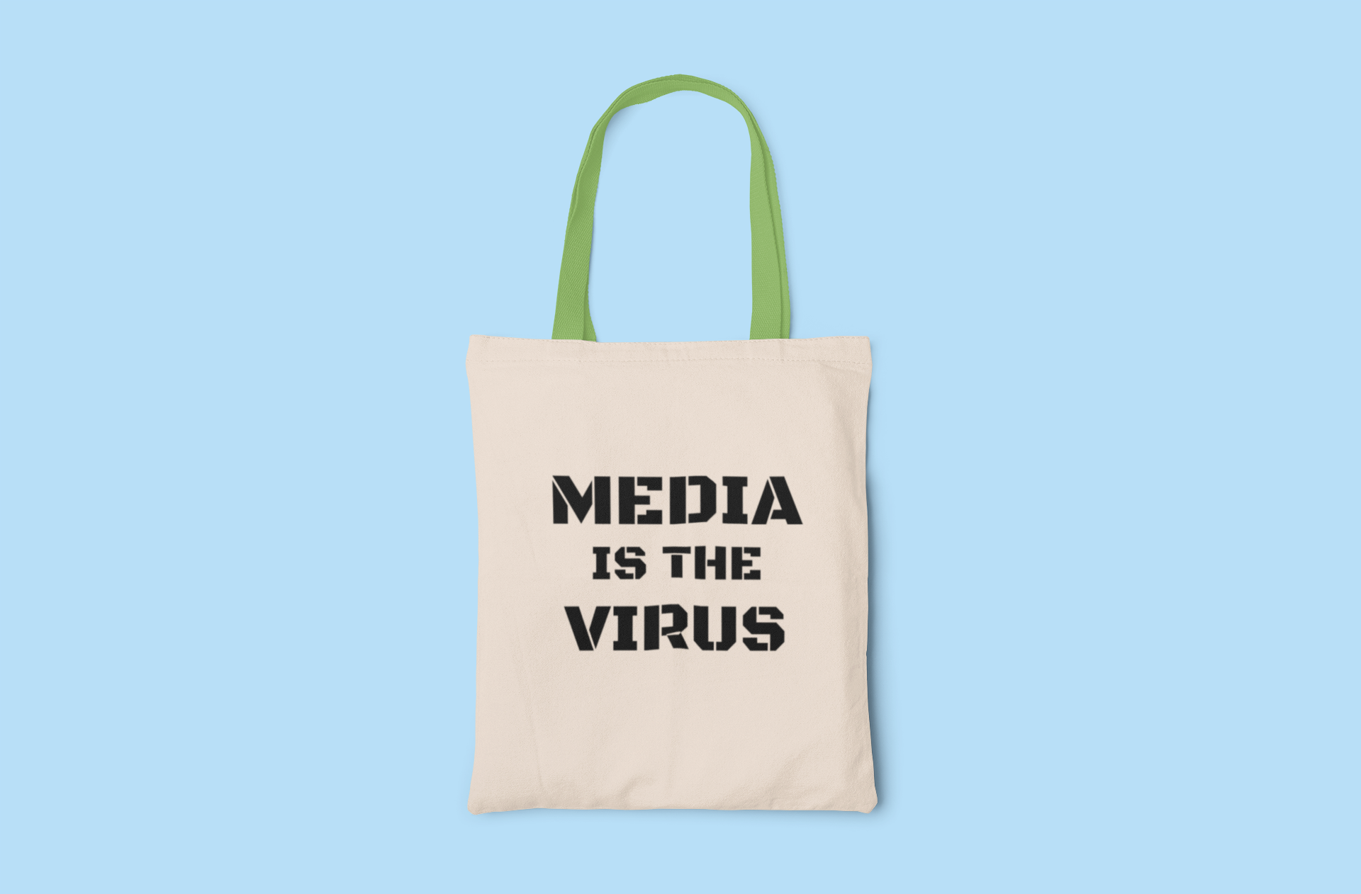 Media Is The Virus Tote Bag