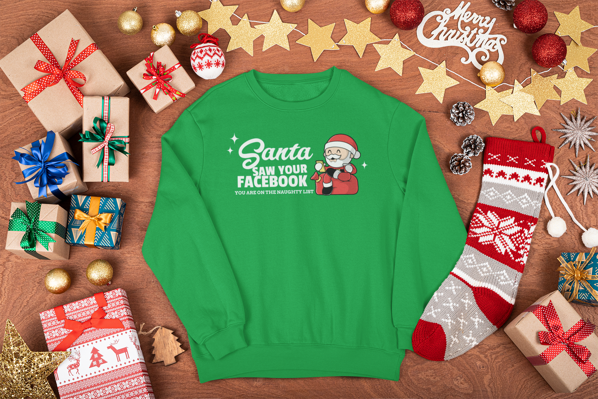 Santa Saw Your Facebook Sweatshirt Unisex