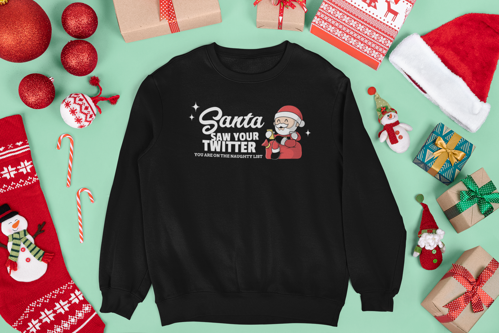 Santa Saw Your Twitter Sweatshirt Unisex