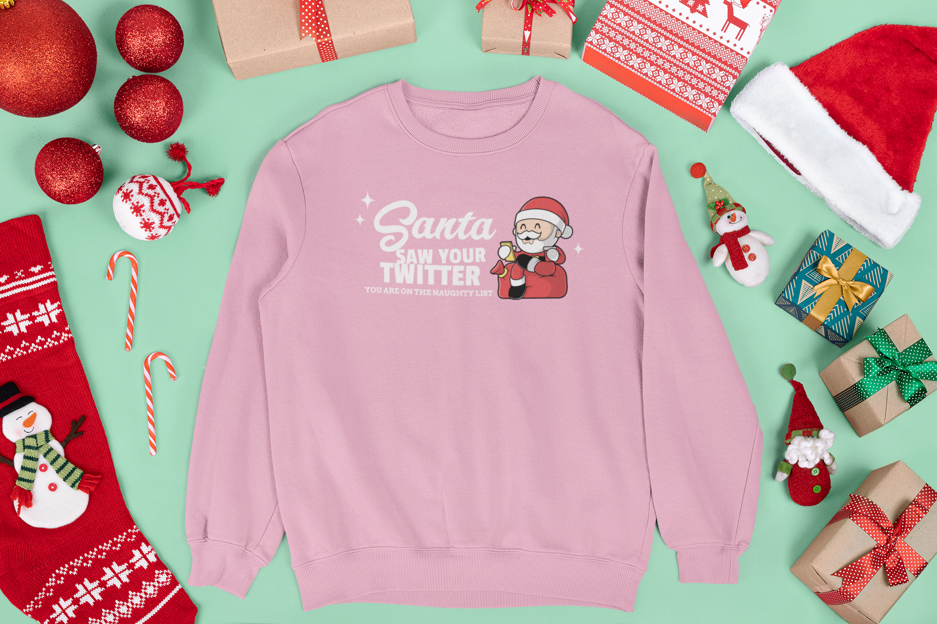 Santa Saw Your Twitter Sweatshirt Unisex