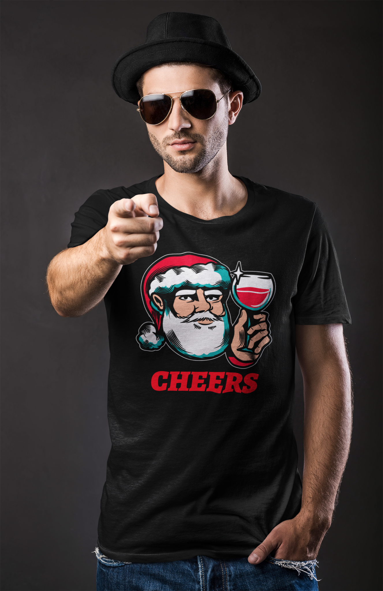 Cheers Santa T-Shirt Herr