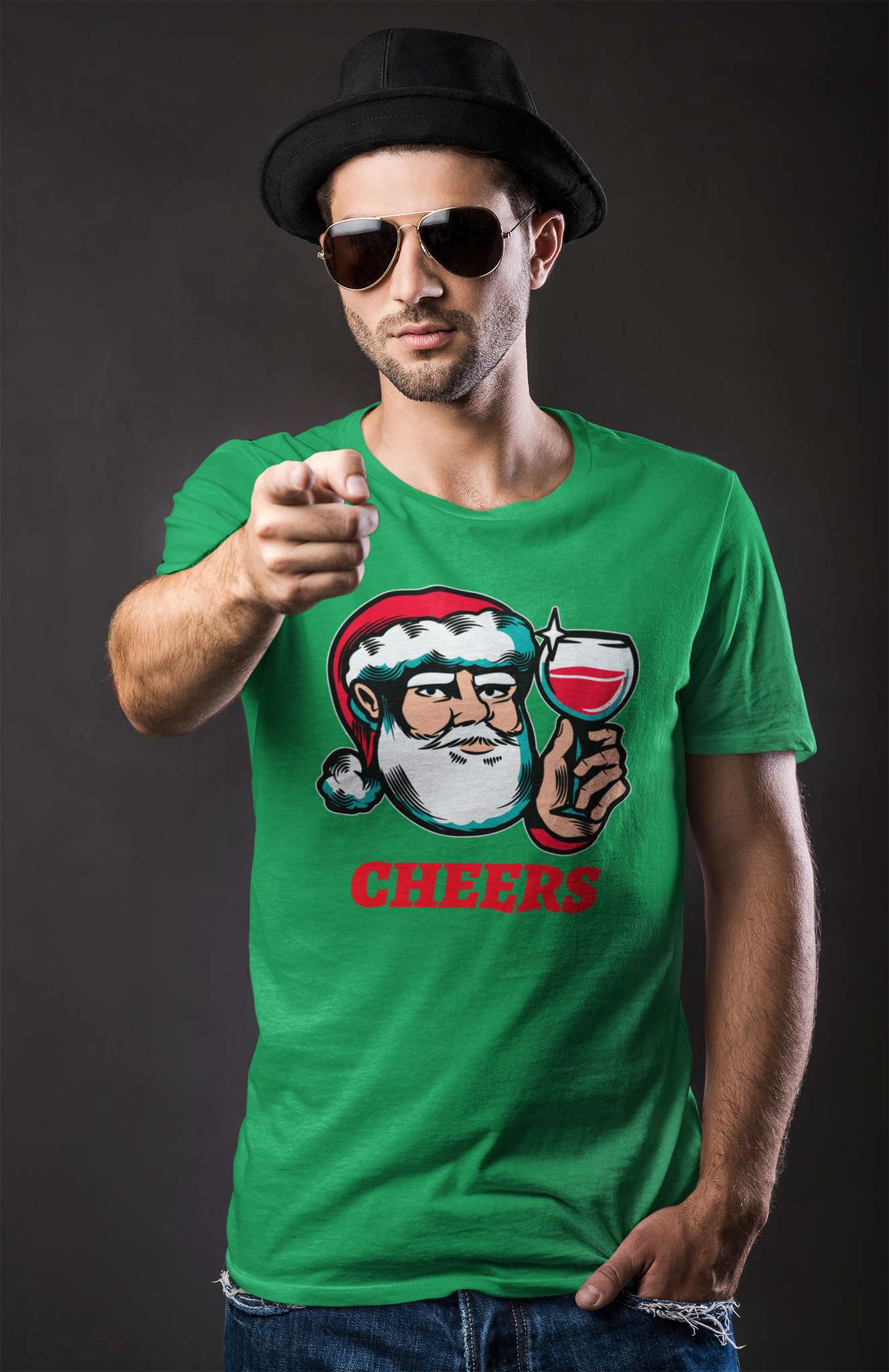 Cheers Santa T-Shirt Herr