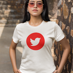 Twitter Red/White T-Shirt Women