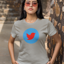 Twitter Blue/Red T-Shirt  Dam