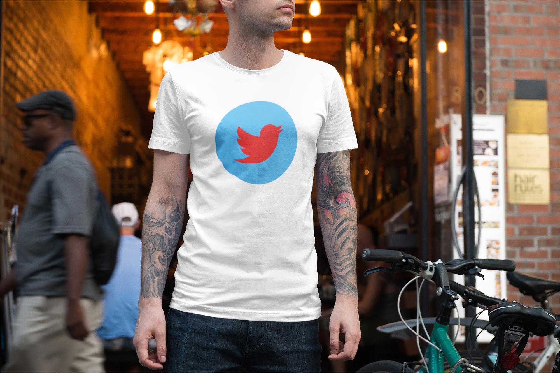 Twitter Blue/Red T-Shirt Men