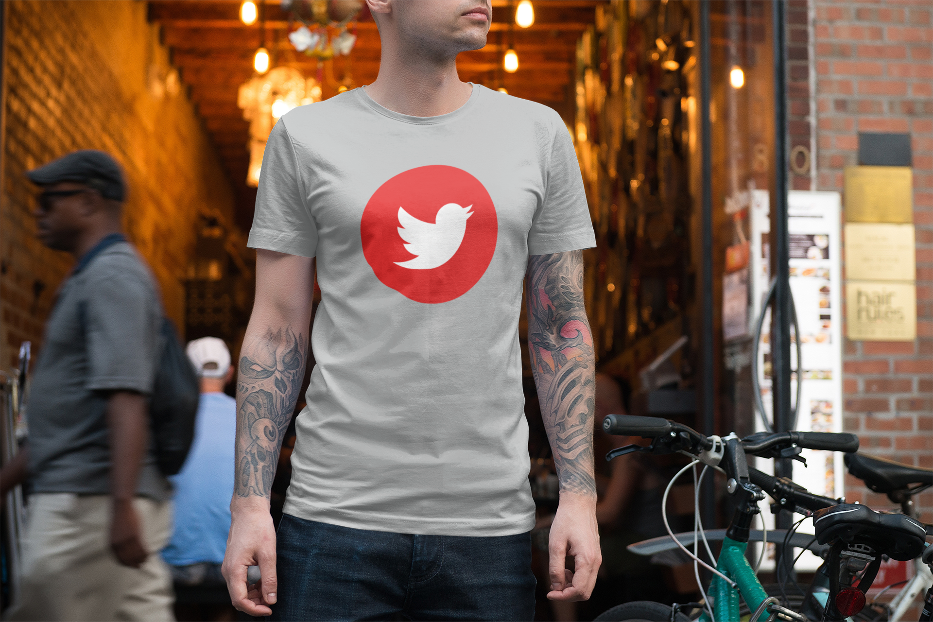 Twitter Red/White T-Shirt Herr