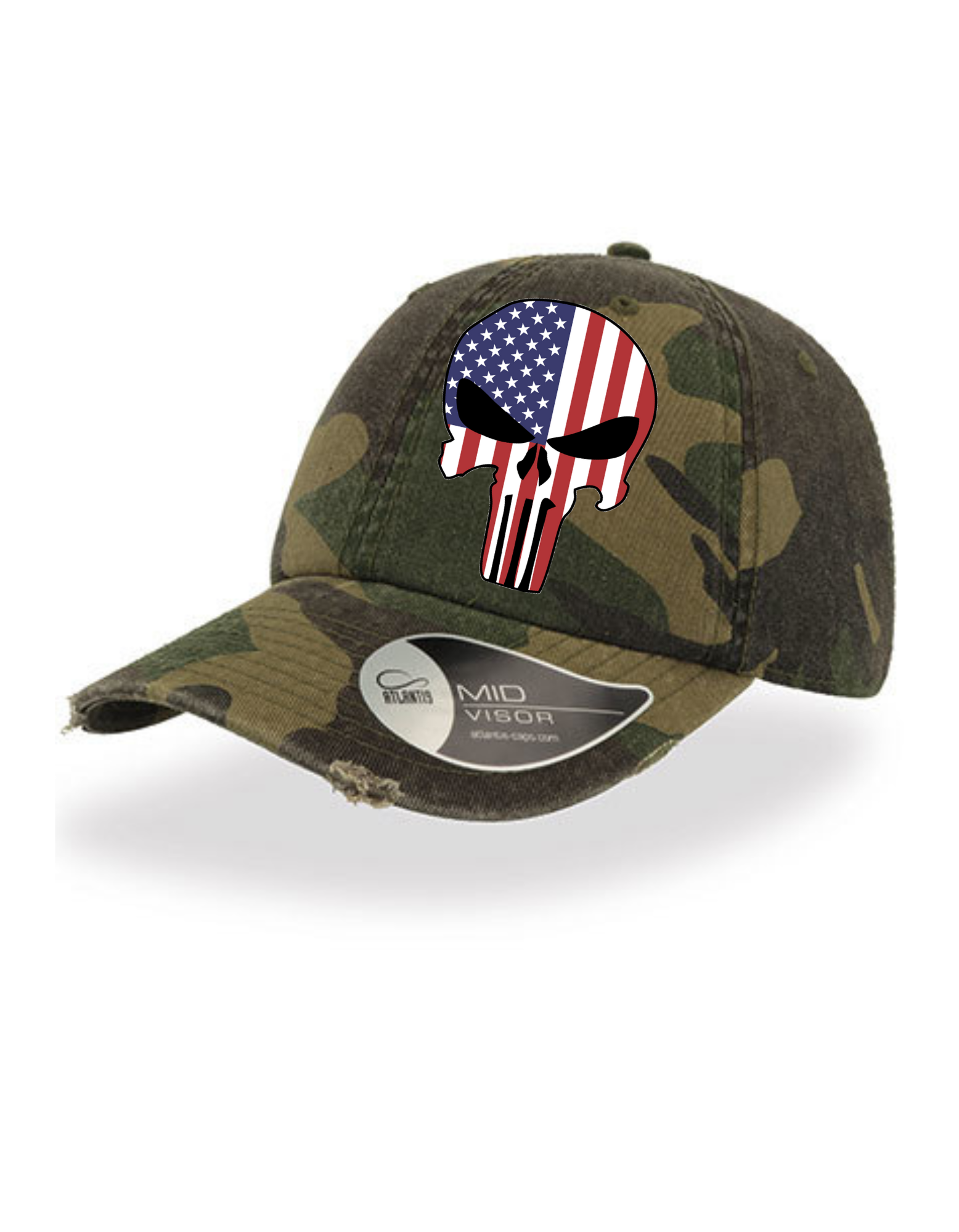 US Skull Camo Cap