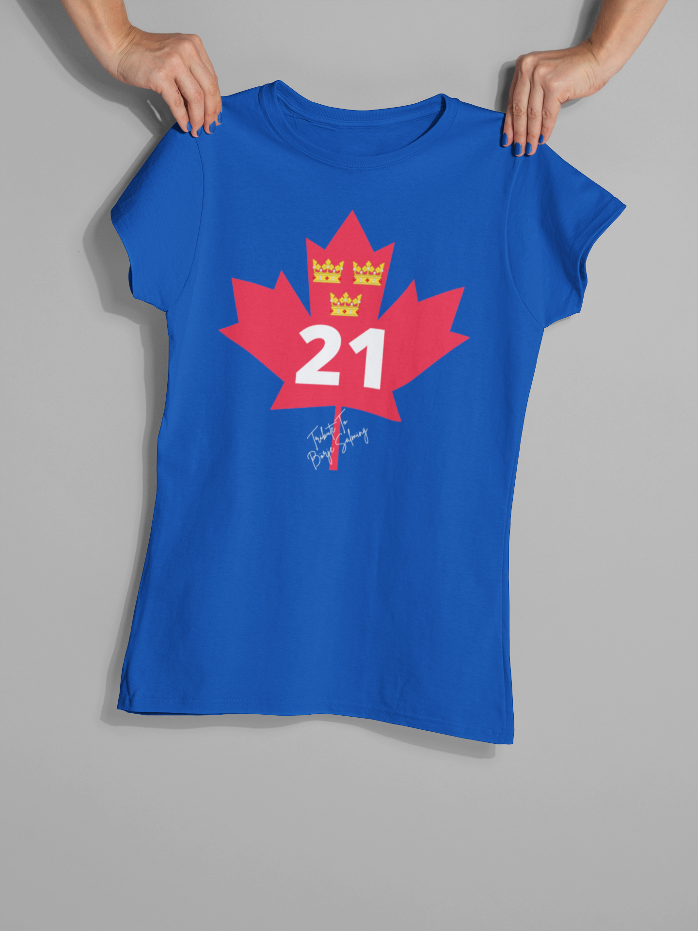 Borje Salming Women's T-Shirt - Heather Gray - Toronto | 500 Level