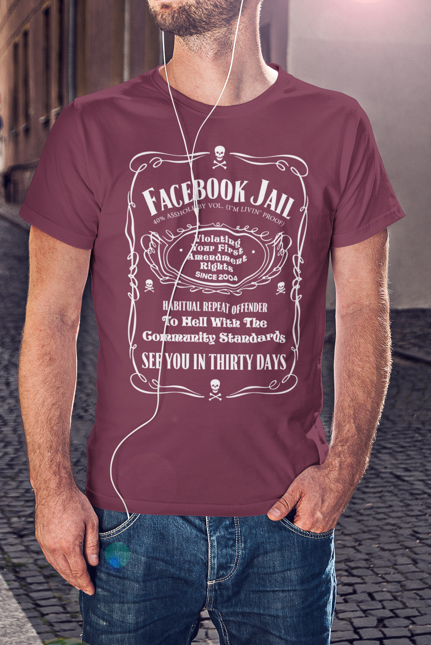 Facebook Jail T-Shirt. Several Colors. Men T-Shirt print with sizes xs-5xl