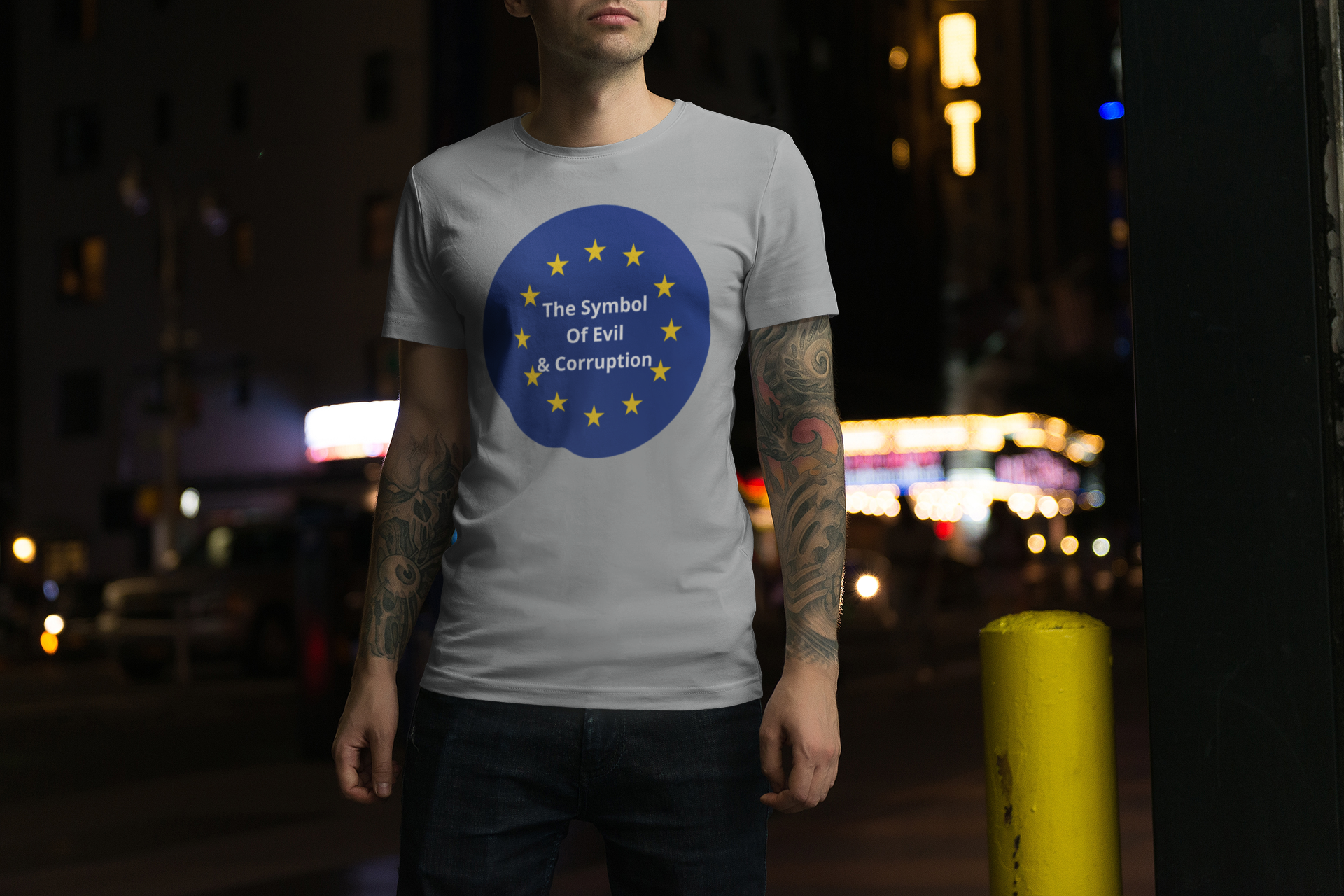 EU  Is The Symbol Of Evil & Corruption . TShirt Men/Herr