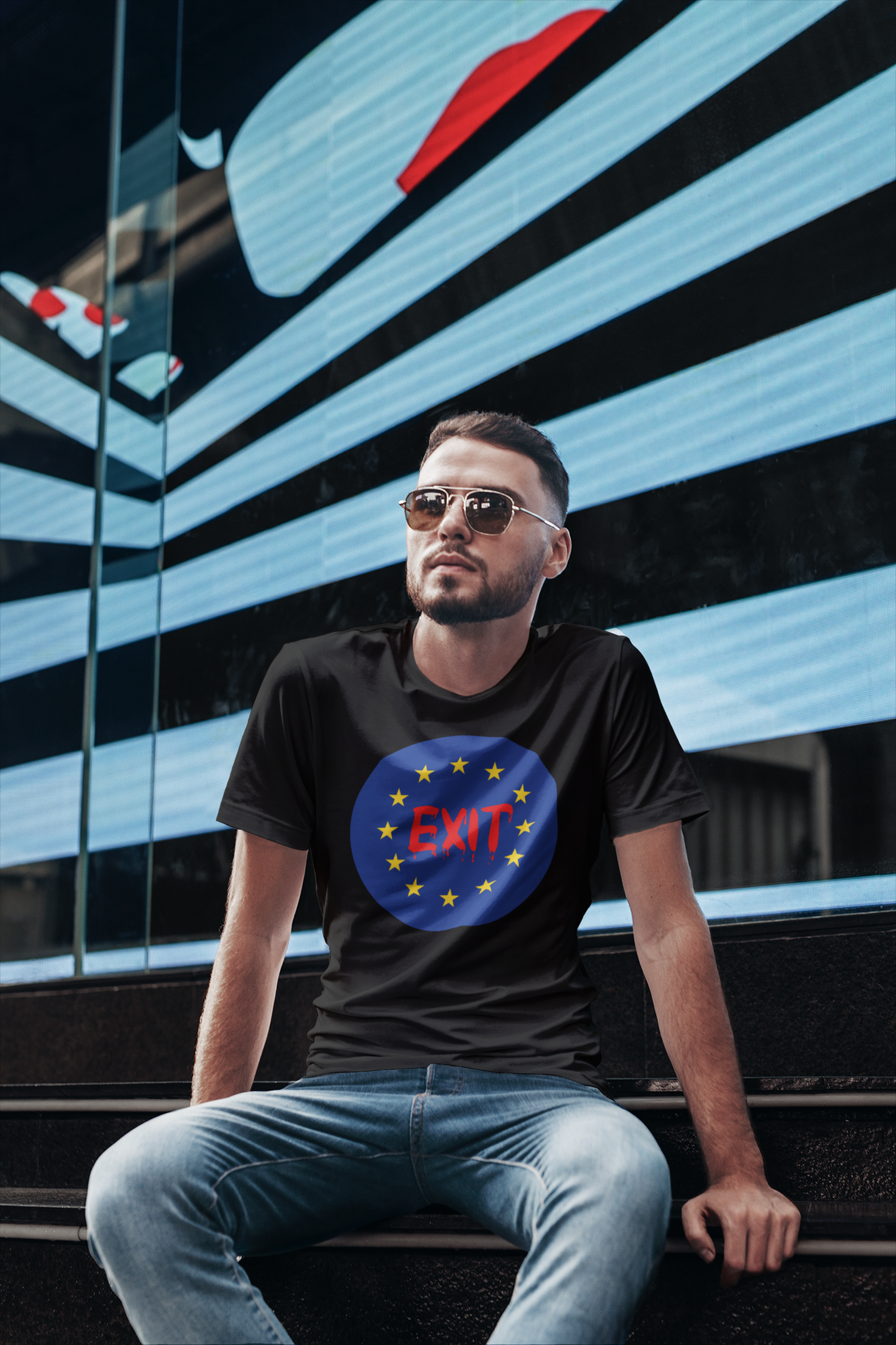 Exit EU  T-Shirt Herr