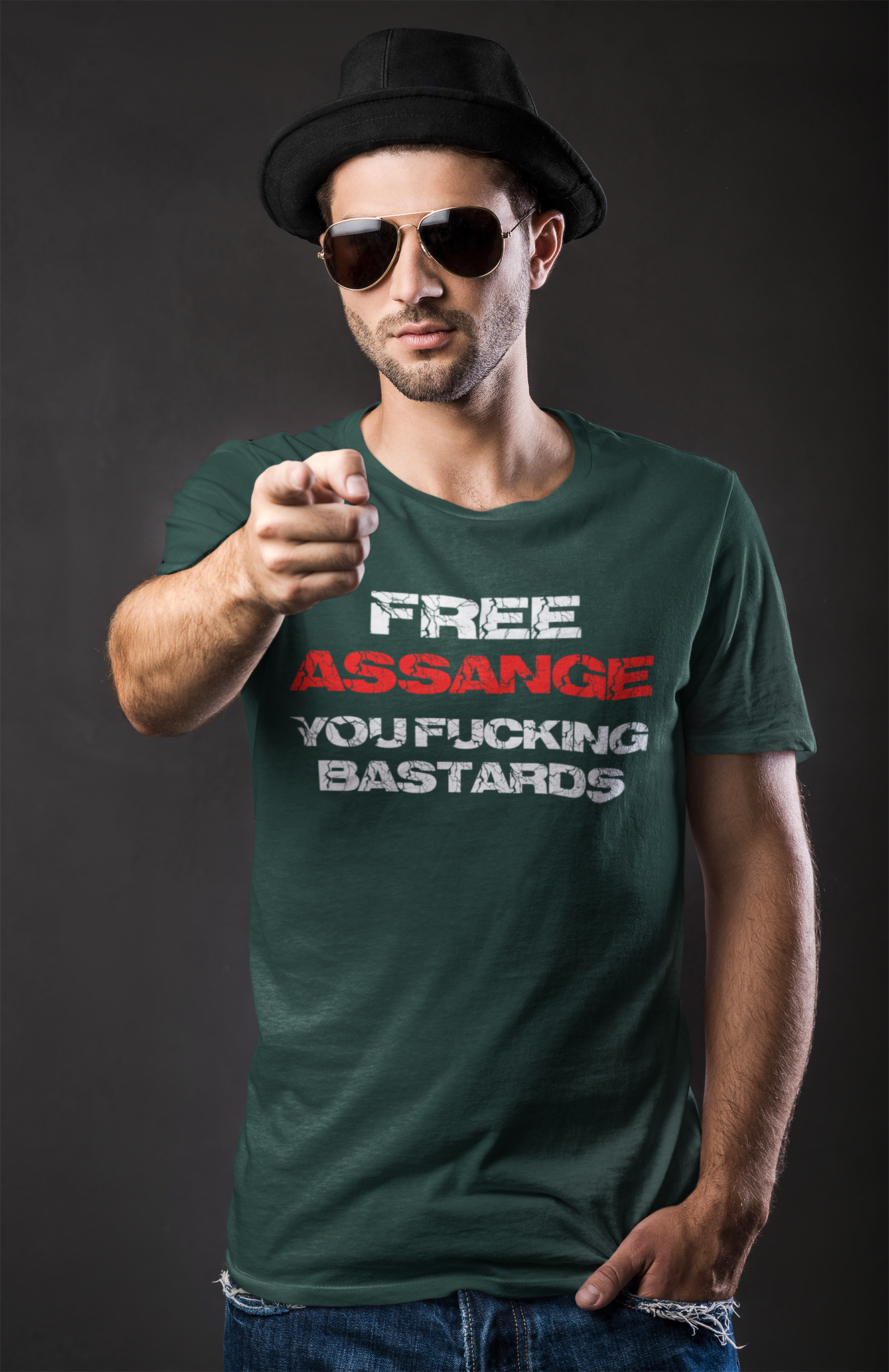 Free Assange  T-Shirt Herr