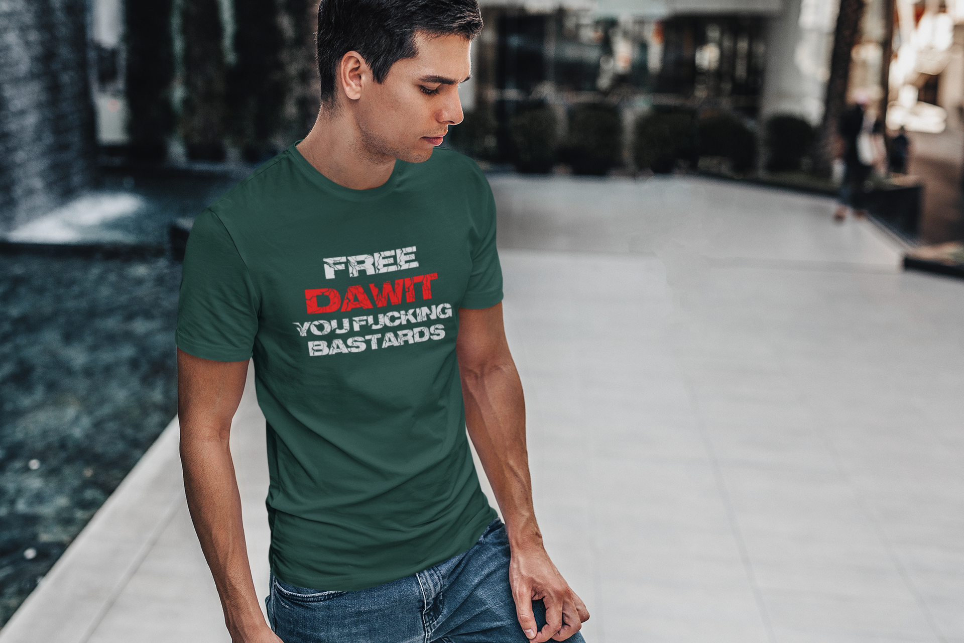 Tell us where Dawit Isaak is, Tshirt Men with print text Free Dawit