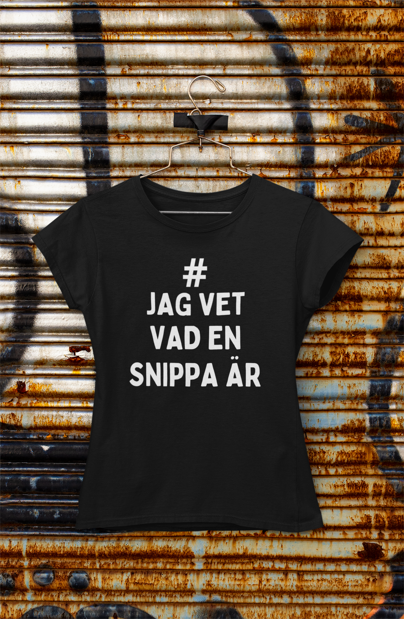 T-Shirt Dam med tryck text som säger #Jag Vet Vad En Snippa Är