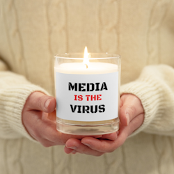 Media Is The Virus Wax Candle - White - Unscented