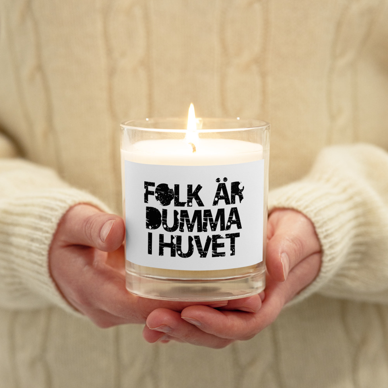 Folk Är Dumma I Huvet Wax Candle - White - Unscented