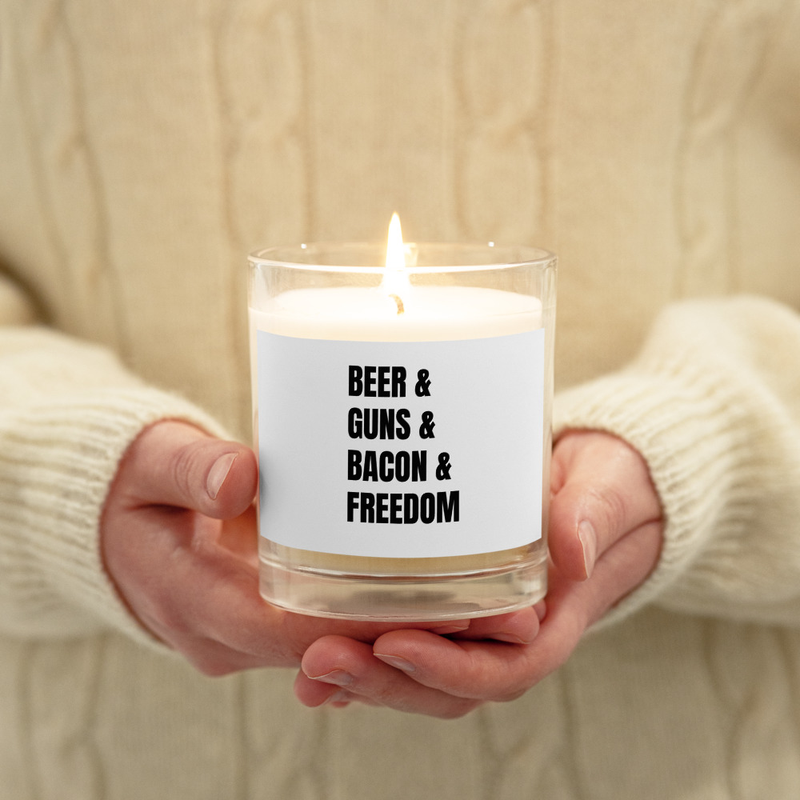 Beer & Bacon Wax Candle - White - Unscented