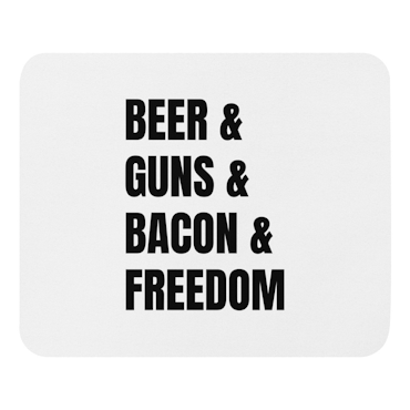Beer & Guns Mouse Pad - White