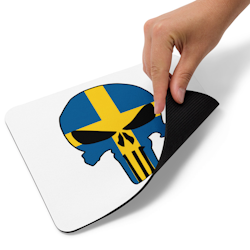 Swedish Skull Mouse Pad - White