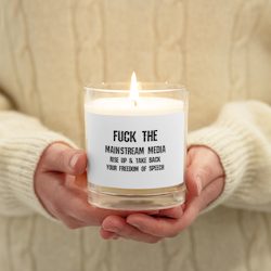 Fuck The Mainstream Media Wax Candle - White - Unscented
