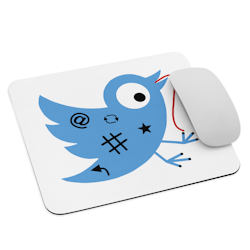 Twitter Birdie Recovery Mouse Pad - White